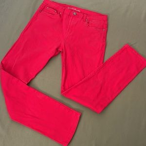 THE NEXT MOVEMENT.  High rise skinny  Red color JEANS size 34”
